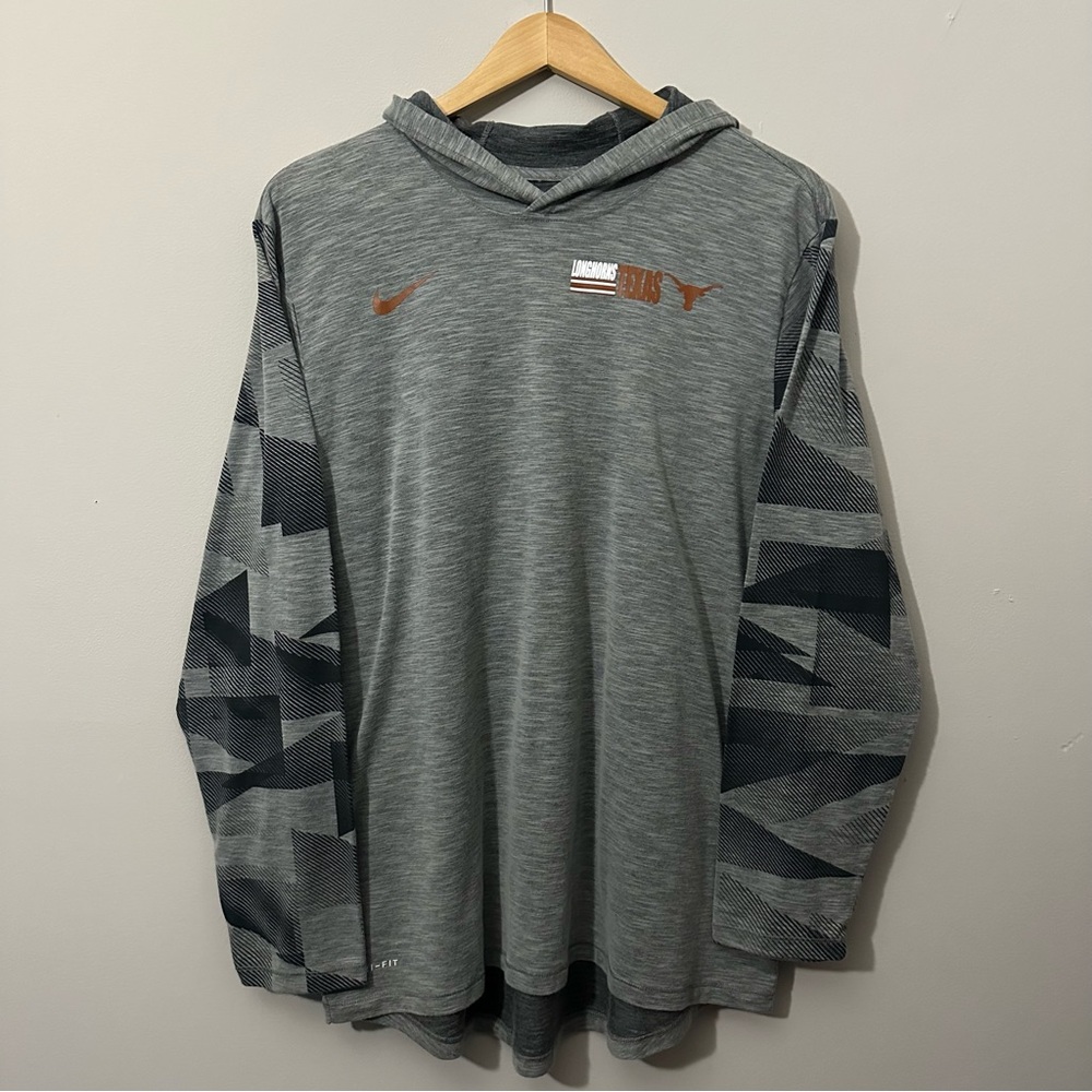 Texas Longhorns Nike Dri-Fit Lightweight T Shirt Hoodie Mens Size Large